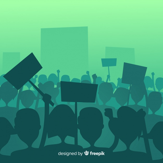 foule de gens manifestant